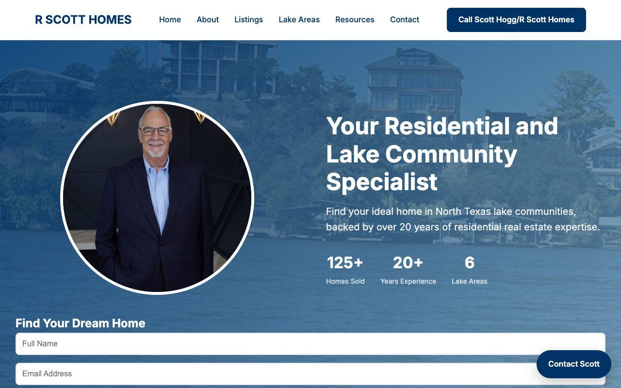 Homepage screenshot of R Scott Homes